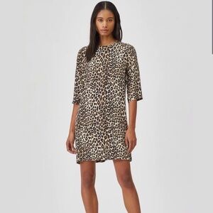 Equipment Women's Aubrey Dress in a leopard print pattern